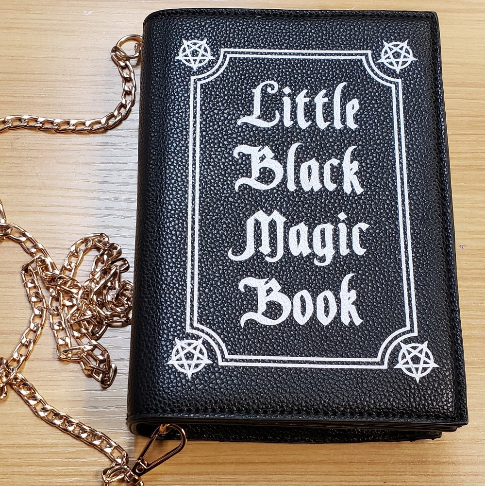 Little black spell book crossbody bag
